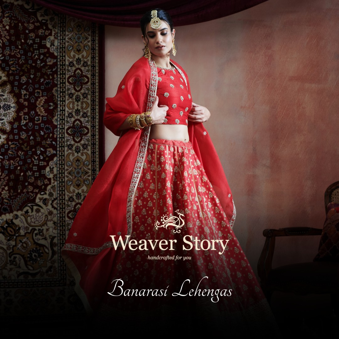 Discover the timeless allure of Banarasi Lehengas at WeaverStory
